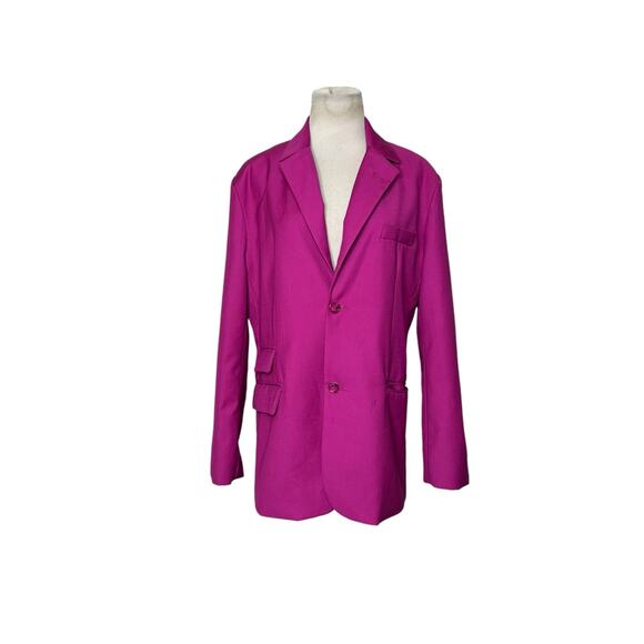 TwoTwinStyle fuchsia two button blazer size Large - Picture 1 of 12
